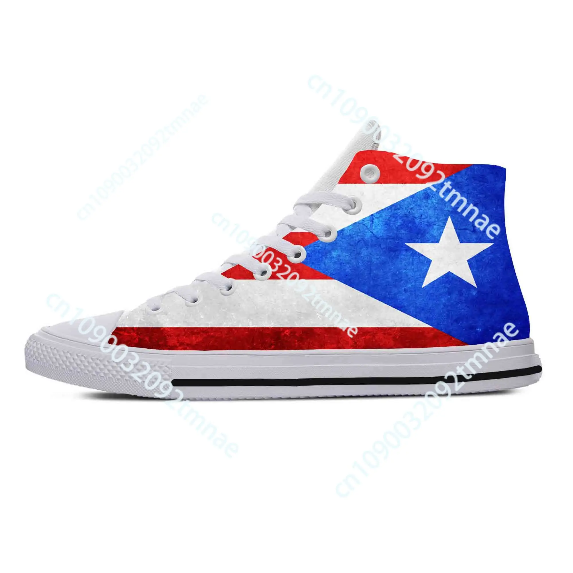 

Puerto Rico Rican Flag Patriotic Pride Cool Funny Casual Cloth Shoes High Top Comfortable Breathable Custom Men Women Sneakers