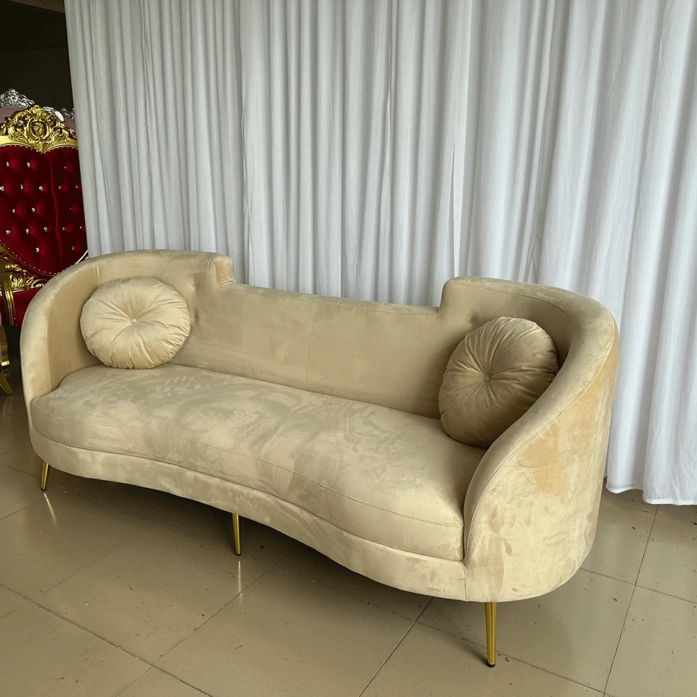 Stainless Steel Base Living Room Furniture Modern Luxury Velvet Sofa High Quality Upholstered Sofa Set for Home Hotel Lobby