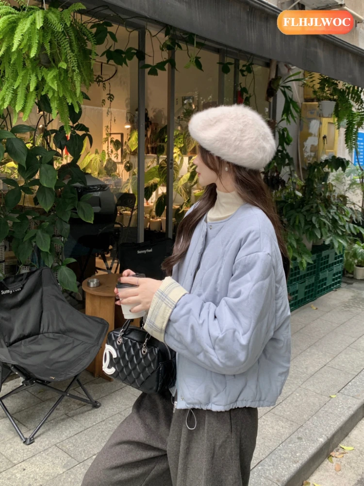 เสื้อแจ็คเก็ตผ้าฝ้ายหนาแบบสั้น สไตล์เกาหลีสุดชิค สำหรับผู้หญิง รุ่นใหม่มาแรง ฤดูใบไม้ผลิ 2026 สไตล์เรโทร วินเทจ