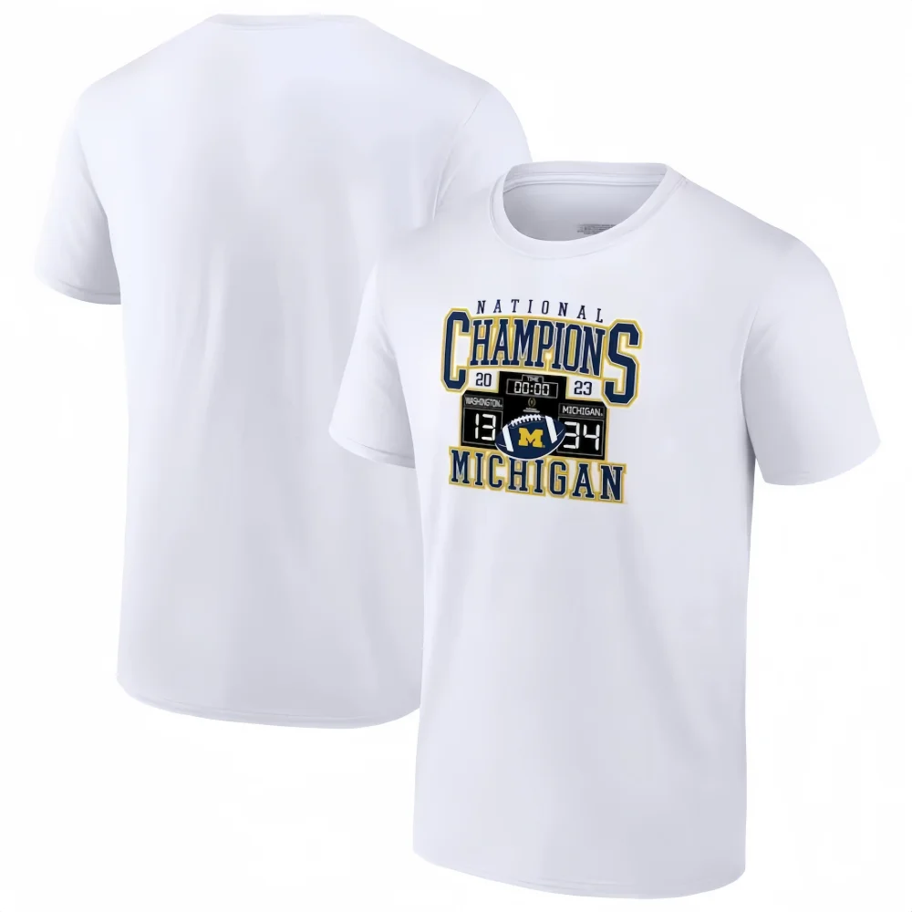 New NCAA football champion Michigan Wolverines short-sleeved T-shirt boy fashion sports shirt