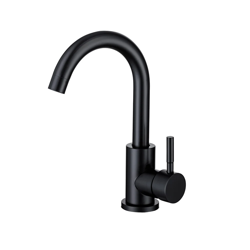 

LIKE Bathroom Faucet Single Hole Basin Sink Tap Single Handle Deck Mounted Lavatory Sink Faucet Vanity Faucet, Matte Black