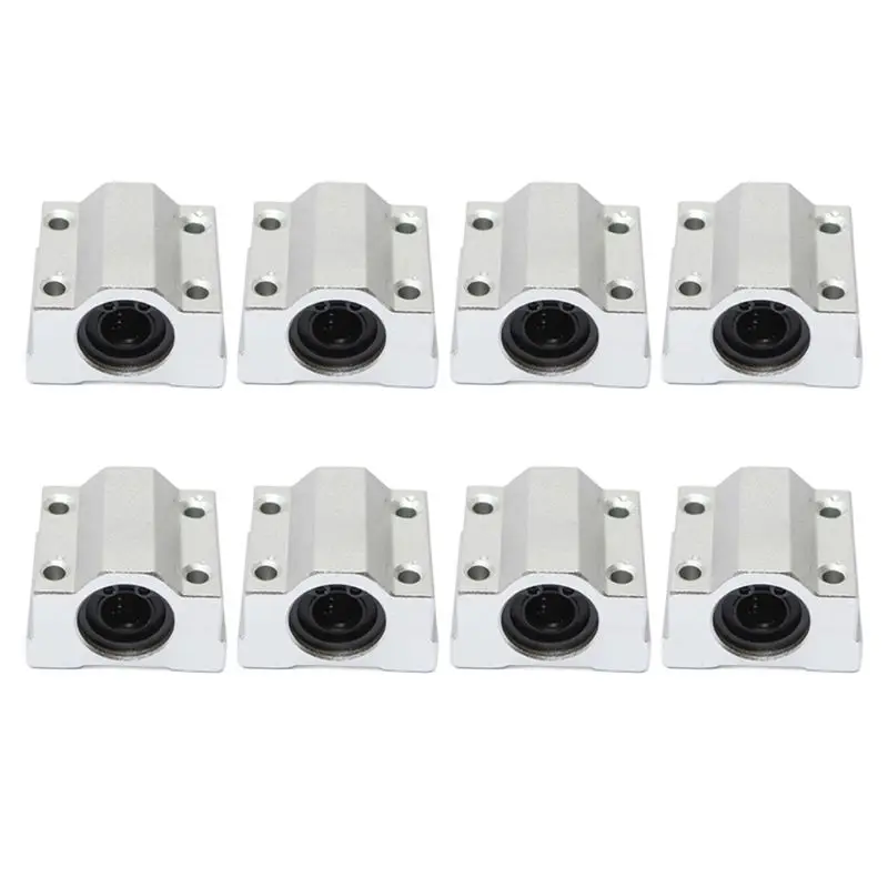 LICE-8X SCS10UU 10Mm Linear Motion Ball Bearing Slide Bushing Block Silver