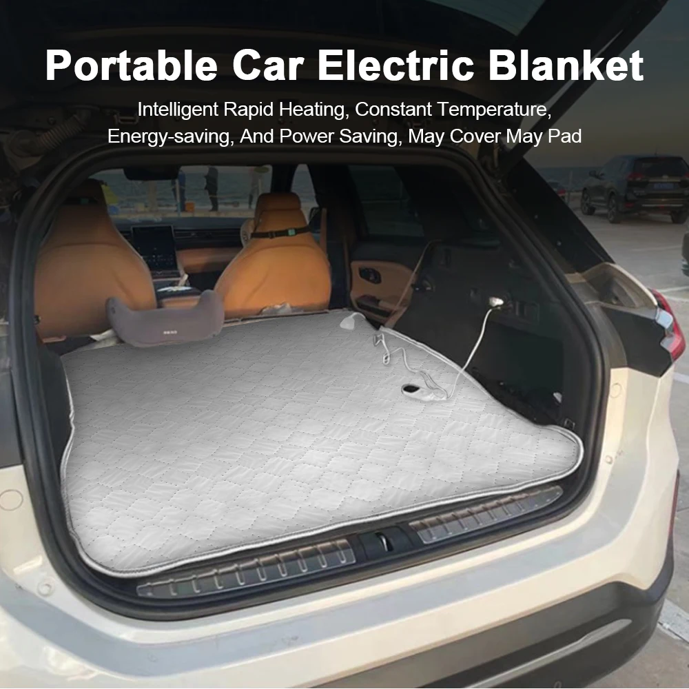 Car Electric Heated Blanket 12V Body Heat Carpet Plush Thicker Heater Heated Mattress Thermostat Travel Vehicles Heating Mat