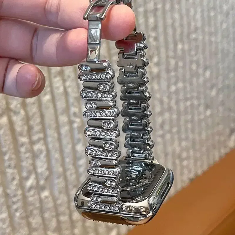 

Versatile irregular sparkling diamond compatible iWatch strap 38mm 40mm 41mm 42mm 44mm 45mm 49mm fashionable handmade strap