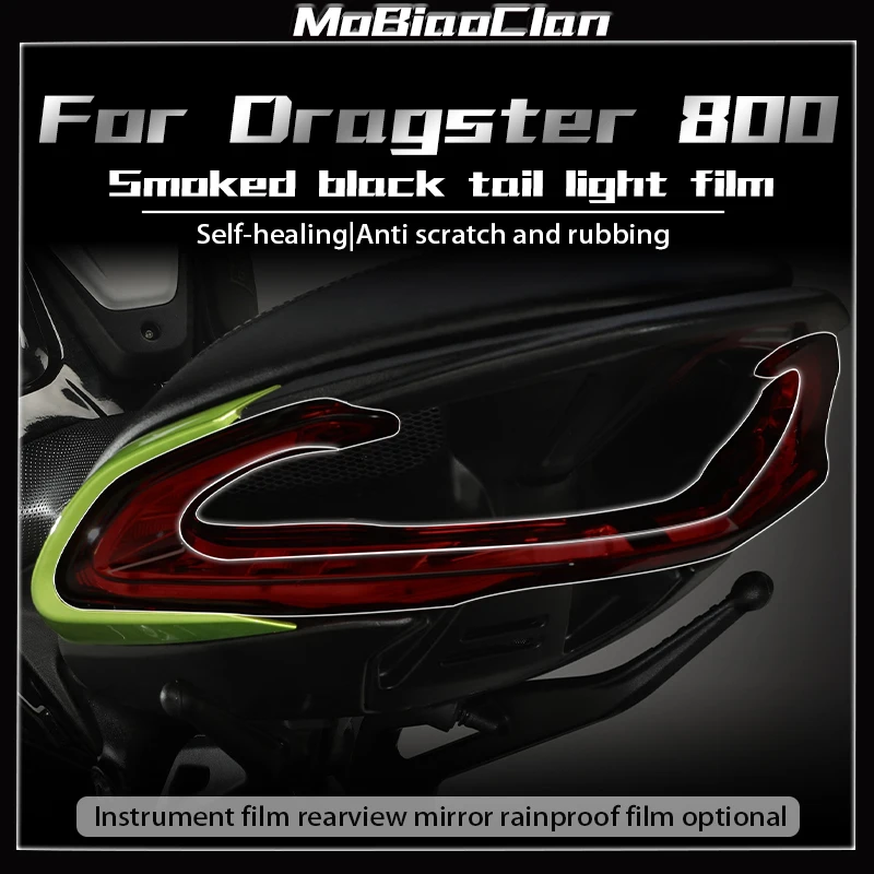 For MV Agusta Dragster 800 Modified parts smoked black headlights taillights instrument protection film scratch resistant film