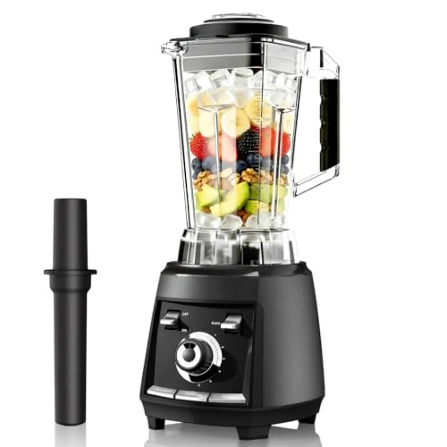 Kitchen 1800W Smoothie Blender with Stainless Steel Blades 68-oz Pitcher Ice Crushing Frozen Fruit BPA Free Black