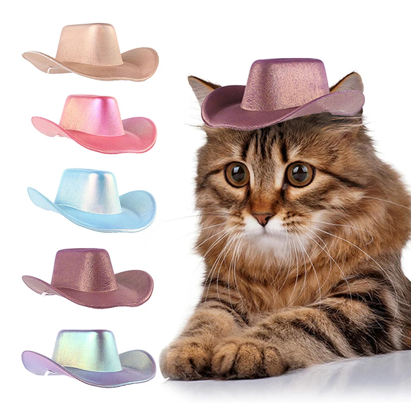 1pc Small Pet Fantasy Cowboy Hat Fashion Adjustable Breathable Pet Cowboy Hat Anti-falling Pet Cats Sunhats Hat Pet Supplies