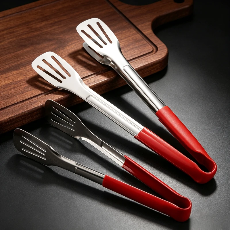 Stainless Steel Food Tongs Heat Resistant Grill Clips Long Steak Tongs Multi-function Kitchen Clamp for Baking Bread BBQ Cooking