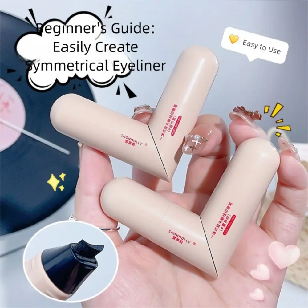 New Waterproof Eyeliner Stamp Foldable Long Lasting Eye Liner Stamp Quick Dry Black Color Eyeliner Stamp Pen