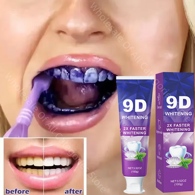 

9D/5D Purple Teeth Whitening Toothpaste Remove Plaque Stains Cleaning Oral Hygiene Dental Bleach Tools Fresh Breath Toothpaste
