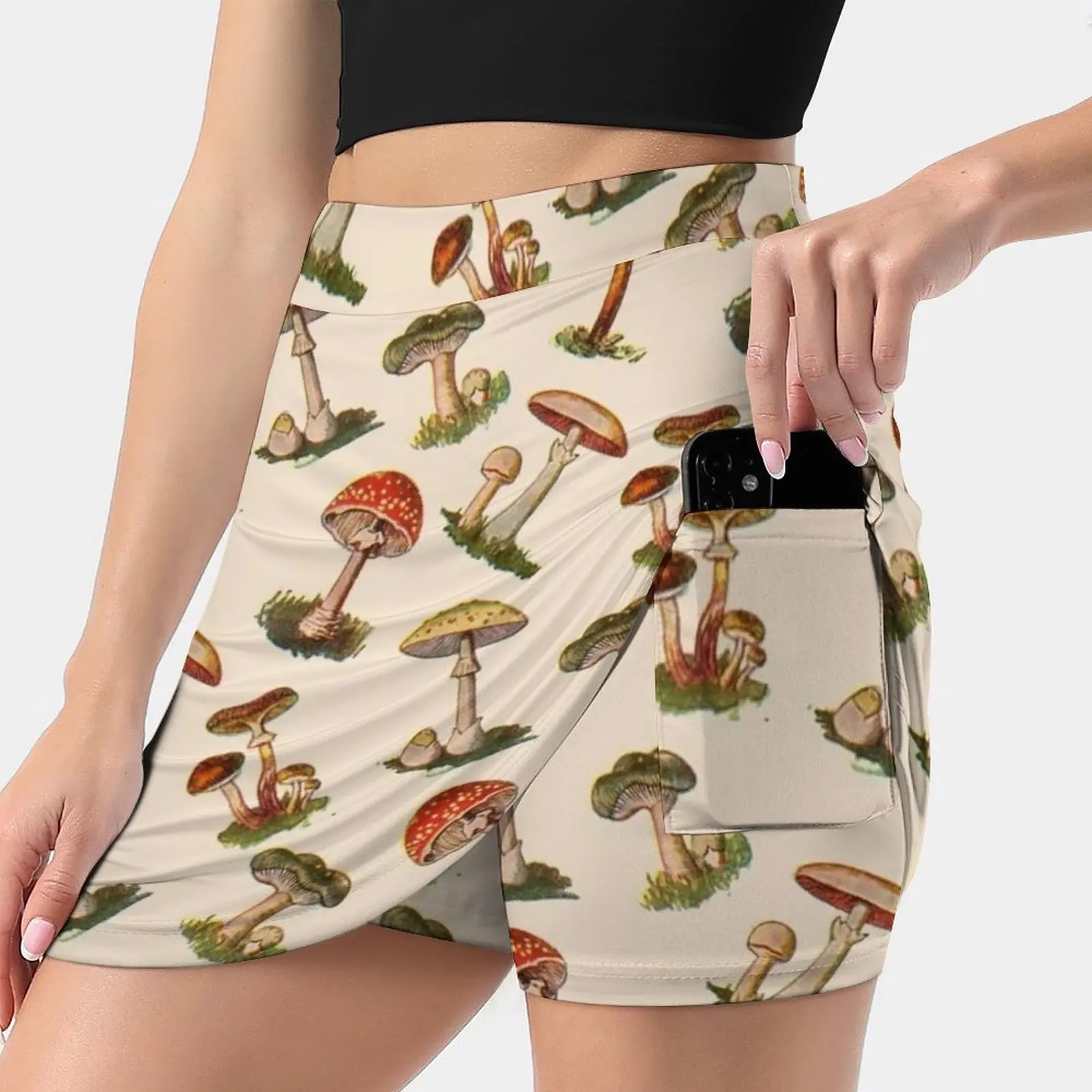 

Mushrooms Women's skirt Aesthetic skirts New Fashion Short Skirts Mushroom Fungi Nature Magical Food Tree Stump Dead Tree Stump