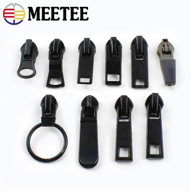 10Pcs 5# Zipper Sliders for Nylon Zip Invisible Reverse Waterproof Puller Head DIY Bag Clothes Garment Zips Sewing Accessories