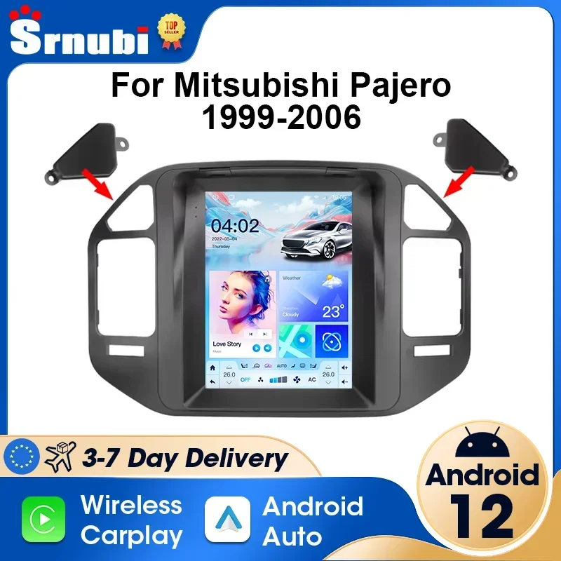 Srnubi 2 Din Android 12 Car Radio For Mitsubishi Pajero V60 V68 V73 1999-2006 Wireless CarPlay Auto Multimedia Player Head Unit