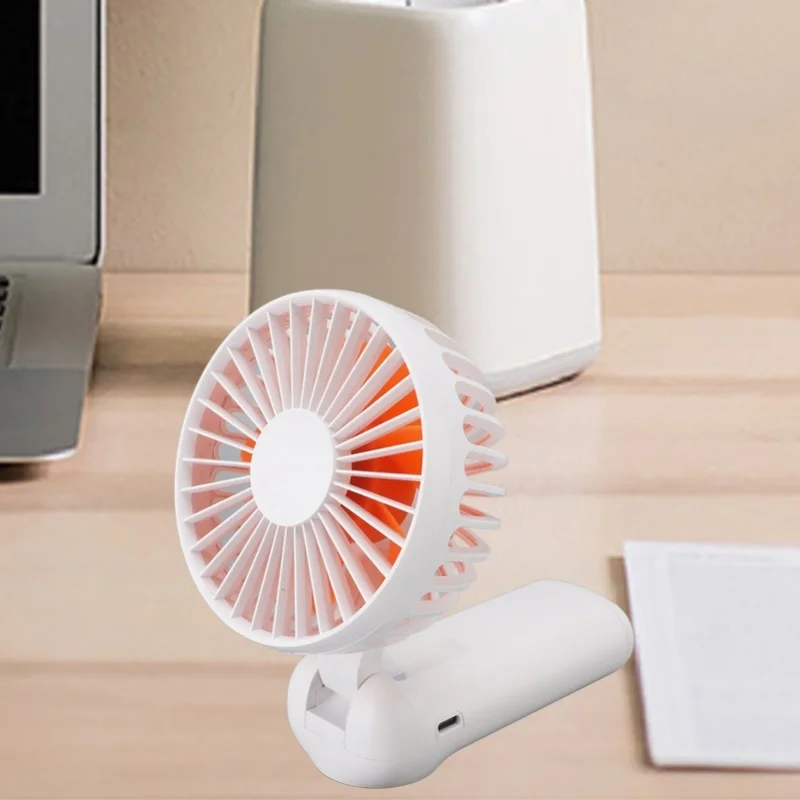 USB Handheld Fan Mini Powerful Folding Digital 180 Degree Adjustable 6 Gears Real Time Display Power Quiet Portable Fan