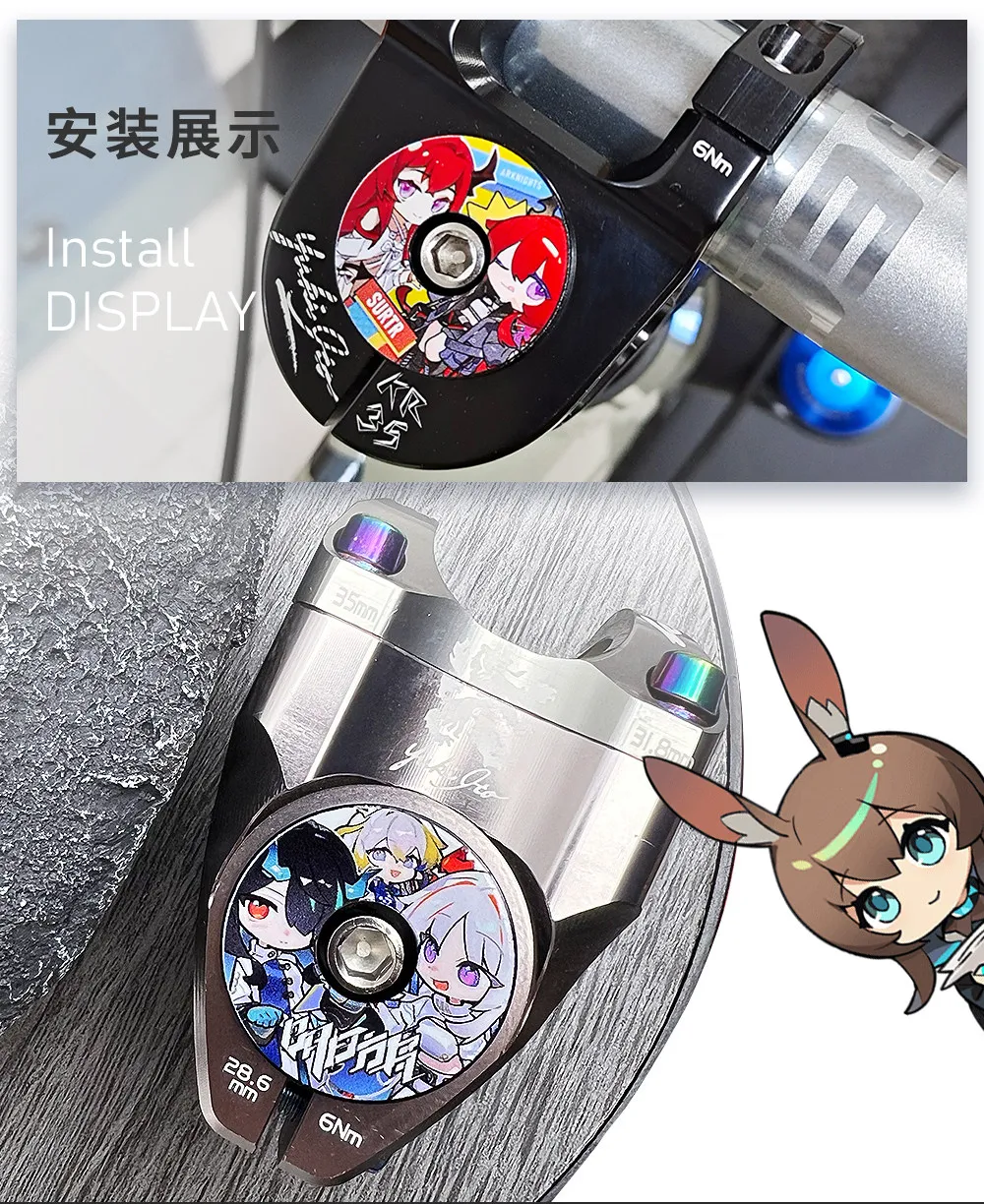 KRSEC Fahrrad Aluminiumlegierung Steuersatzkappe Anime-Stil Vorbaukappe Rennrad MTB Fahrrad Vorbau Zubehör Steuersatz-Deckel – Detail 4