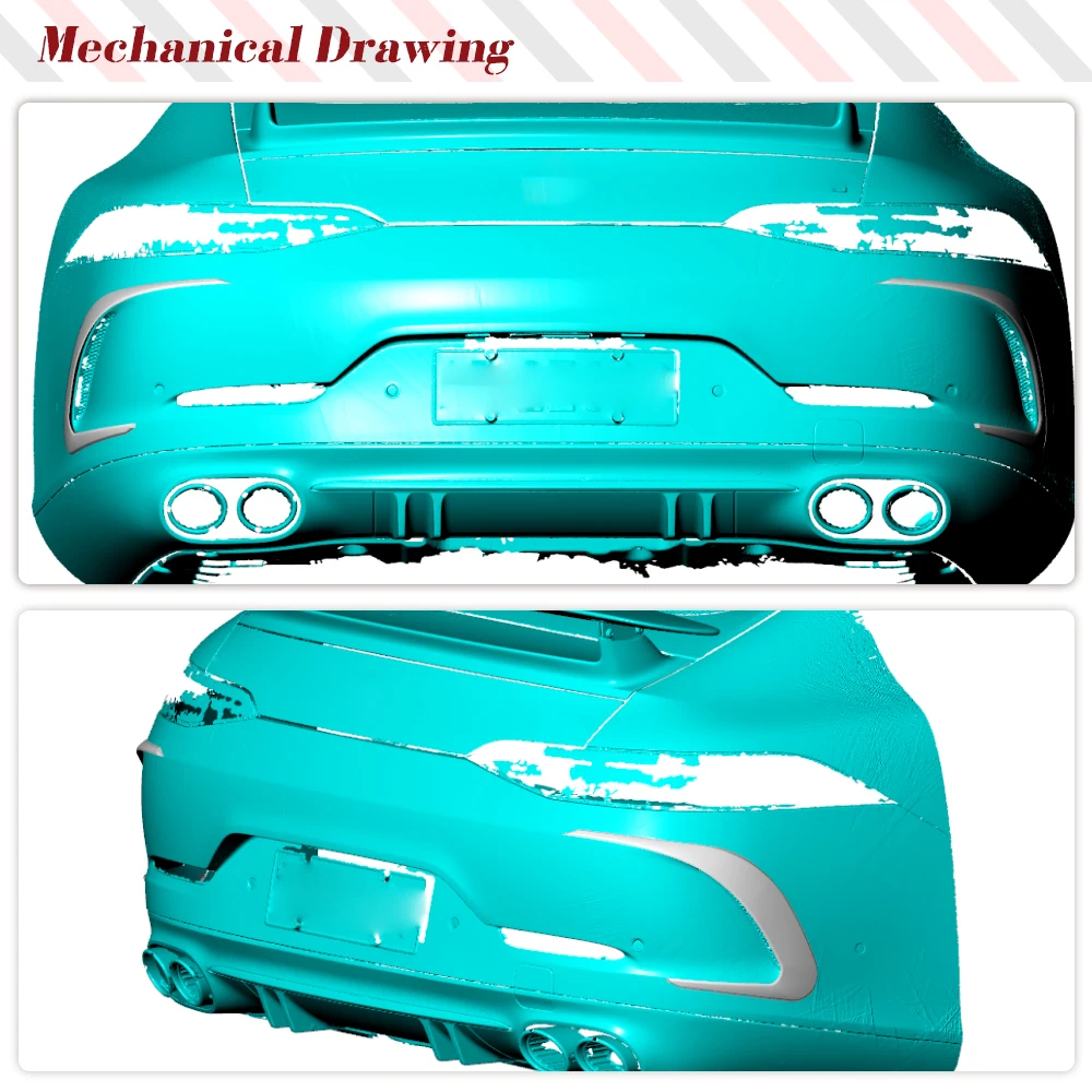 Carbon Fiber Car Rear Bumper Air Vent Covers Trims For Mercedes-Benz AMG GT 43 50 53 Sedan 4 Door 2019 2020 Rear Bumper Canards