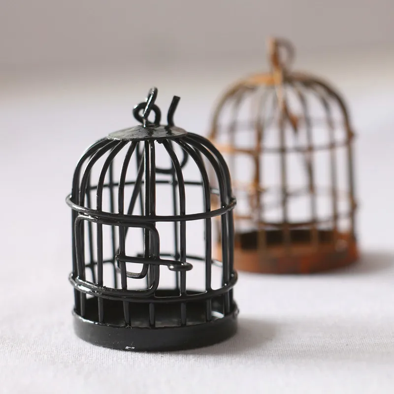 1:6 1:12 Micro Landscape Dollhouse miniature furniture metal bird cage for dollhouse decor Dollhouse birdcage Home Decoration