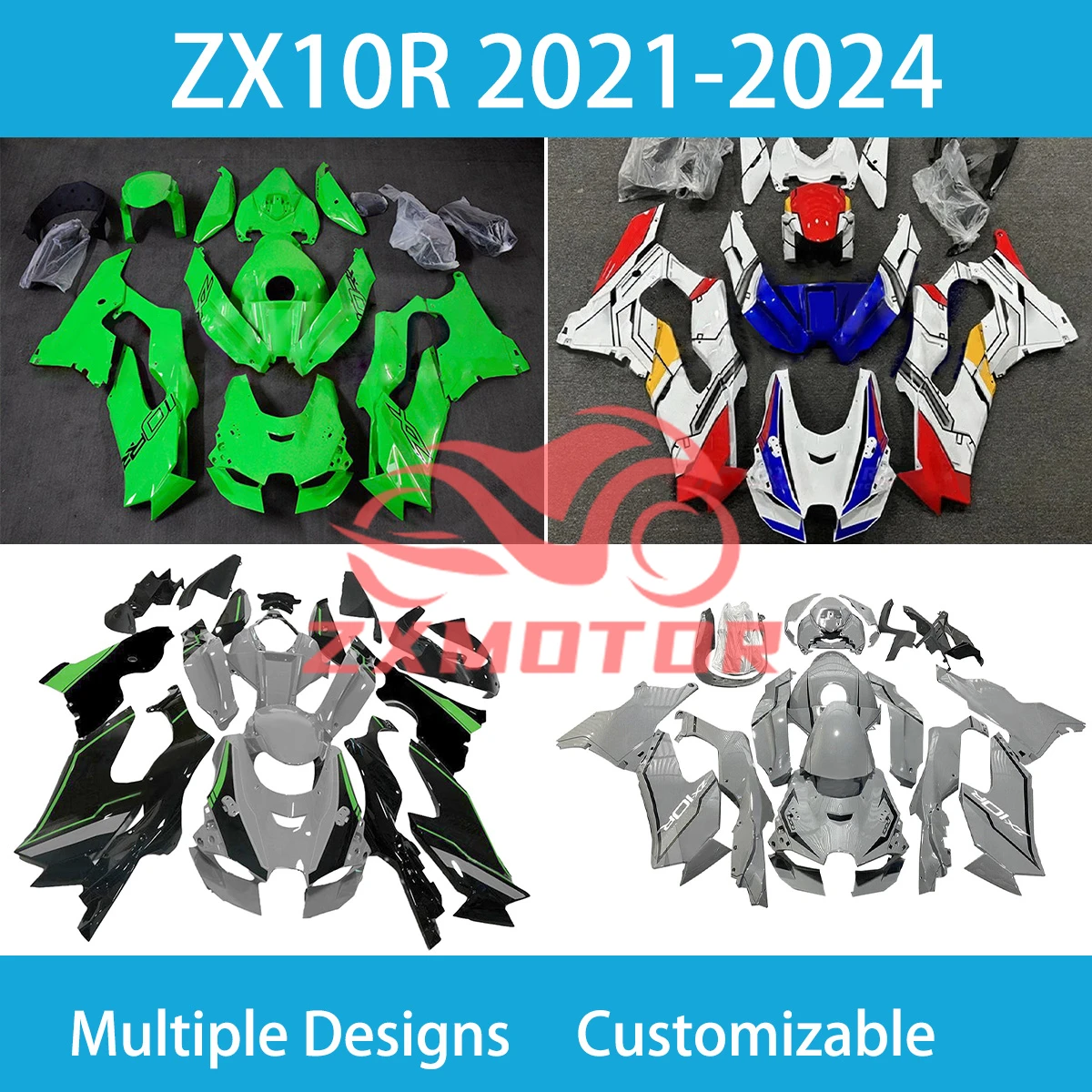 

Fairing Set ZX10R 2021 2022 2023 2024 Complete Body Plastic Kit Covers Fairings for Kawasaki Ninja ZX-10R 21 22 23 24 New