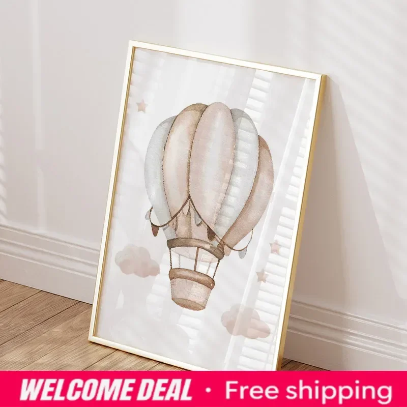 Elephant Balloon Rainbow Moon Stars Cloud Swing Baby Kids Posters For Wall Art Nursery Canvas Prints  Home Room Decor Picture