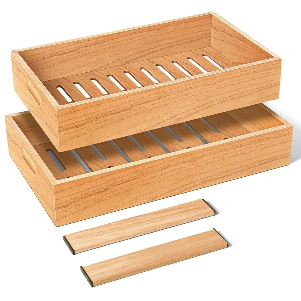 

Поднос для сигар из испанского кедра, регулируемые разделители из кедрового дерева, специальный выдвижной ящик для хранения и ухода за сигарами, хьюмидор для сигар.