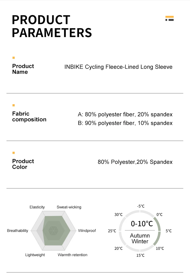 INBIKE Herren-Fleece-Radtrikot für den Winter, langärmelig, durchgehender Reißverschluss, einfarbig, Rennrad-Top mit 3 Gesäßtaschen, Radtrikot – Detail 2