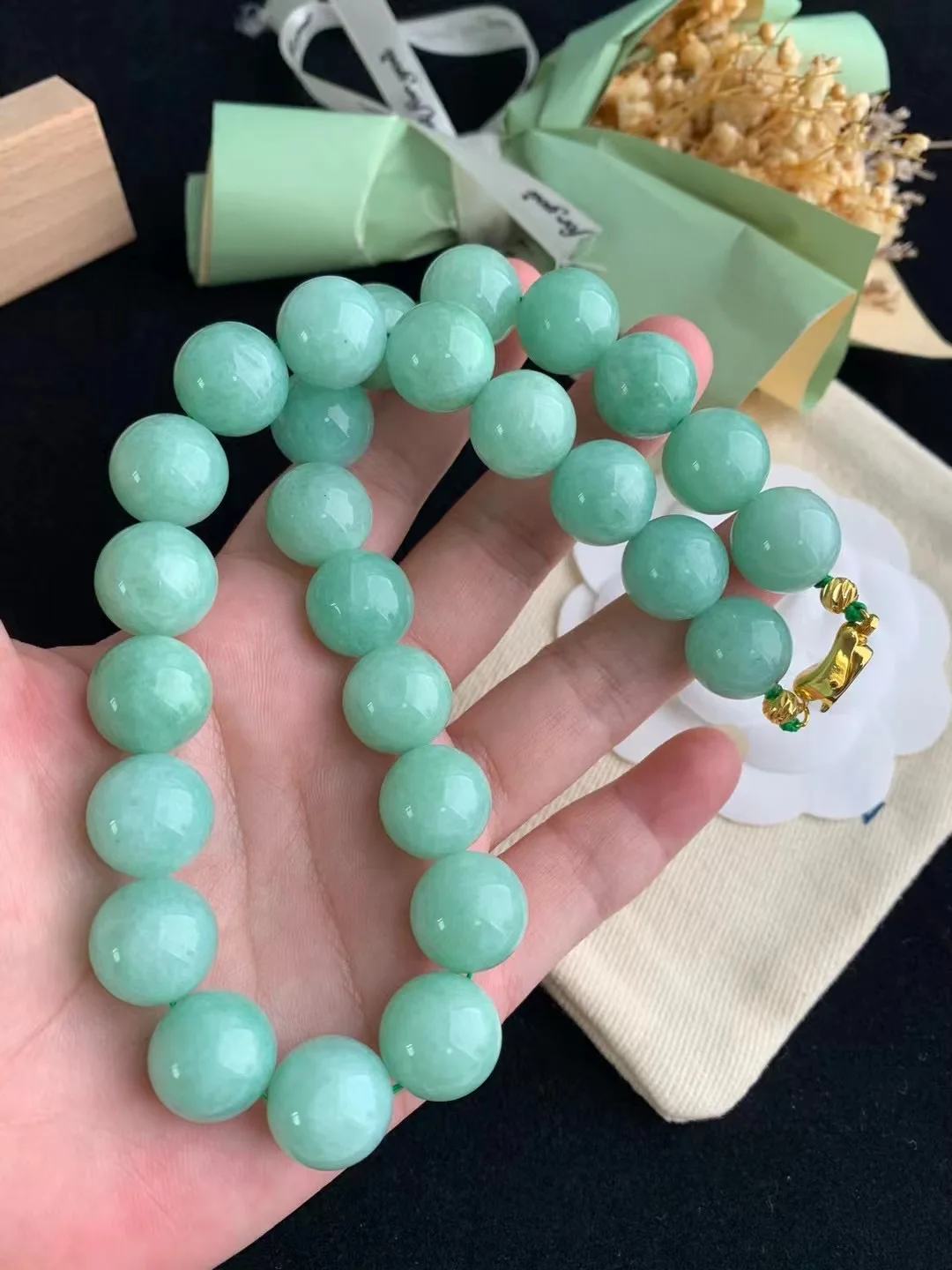 Vintage Temperament Emerald chalcedony beads sweater chain Necklace for women's girl gift  party Choker Jewelry wholesale