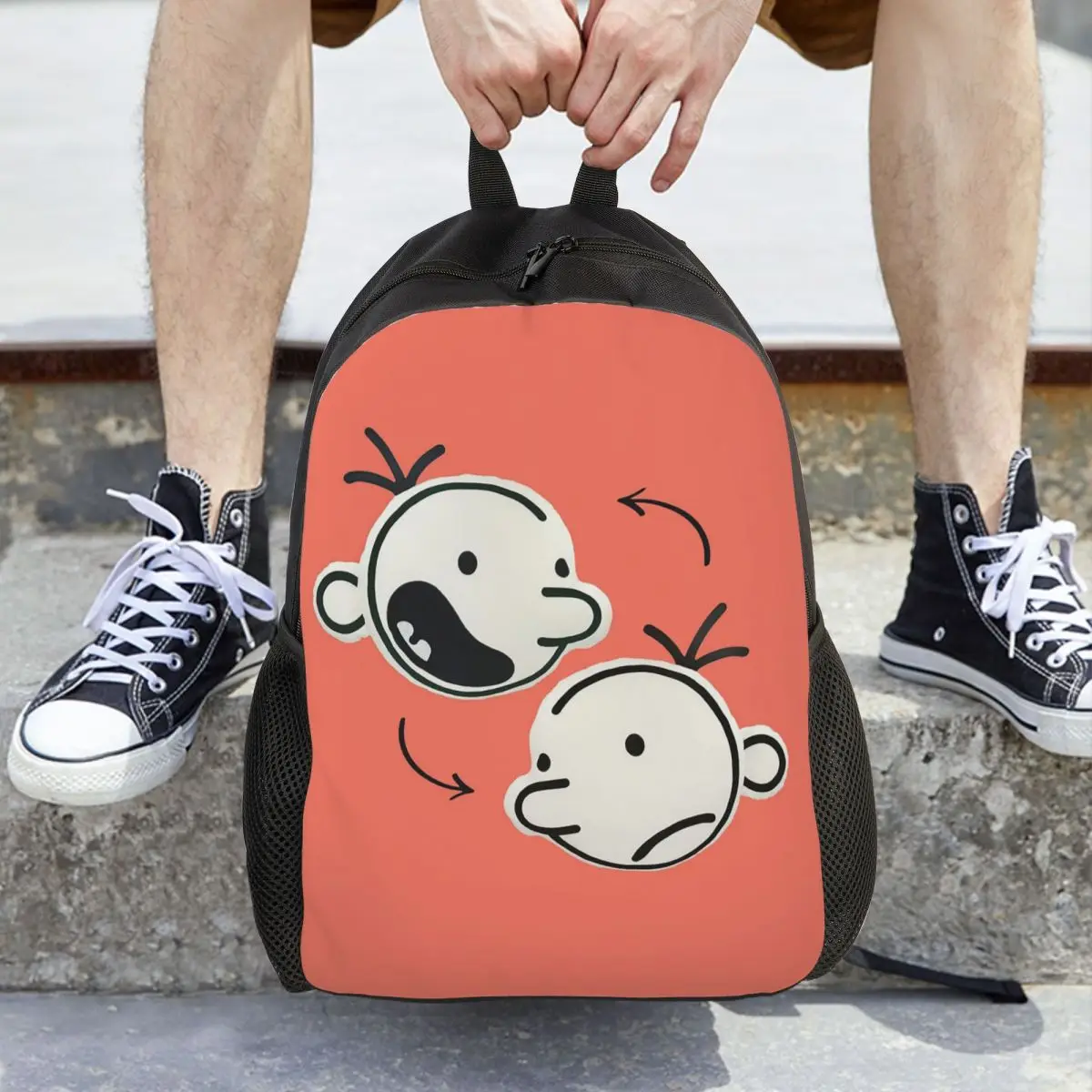 

Diary Of A Wimpy Kid Group Backpack Daypack Large Capacity Boys Girls BookBag School Bag Shoulder Bags for Men Women