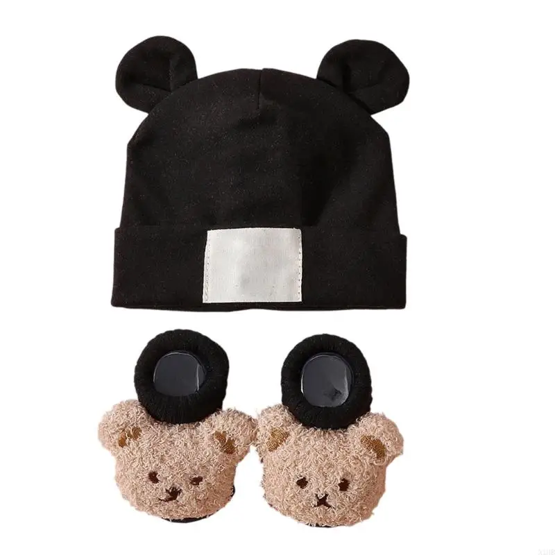 

Мягкая удобная детская шляпа и носки установите хлопковое полиэфирное дышащее дизайн эластичный