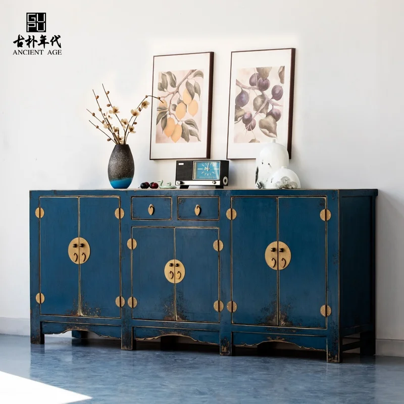 Neo-Chinese simple customization painted furniture Chinese vintage reproduction furniture sideboard