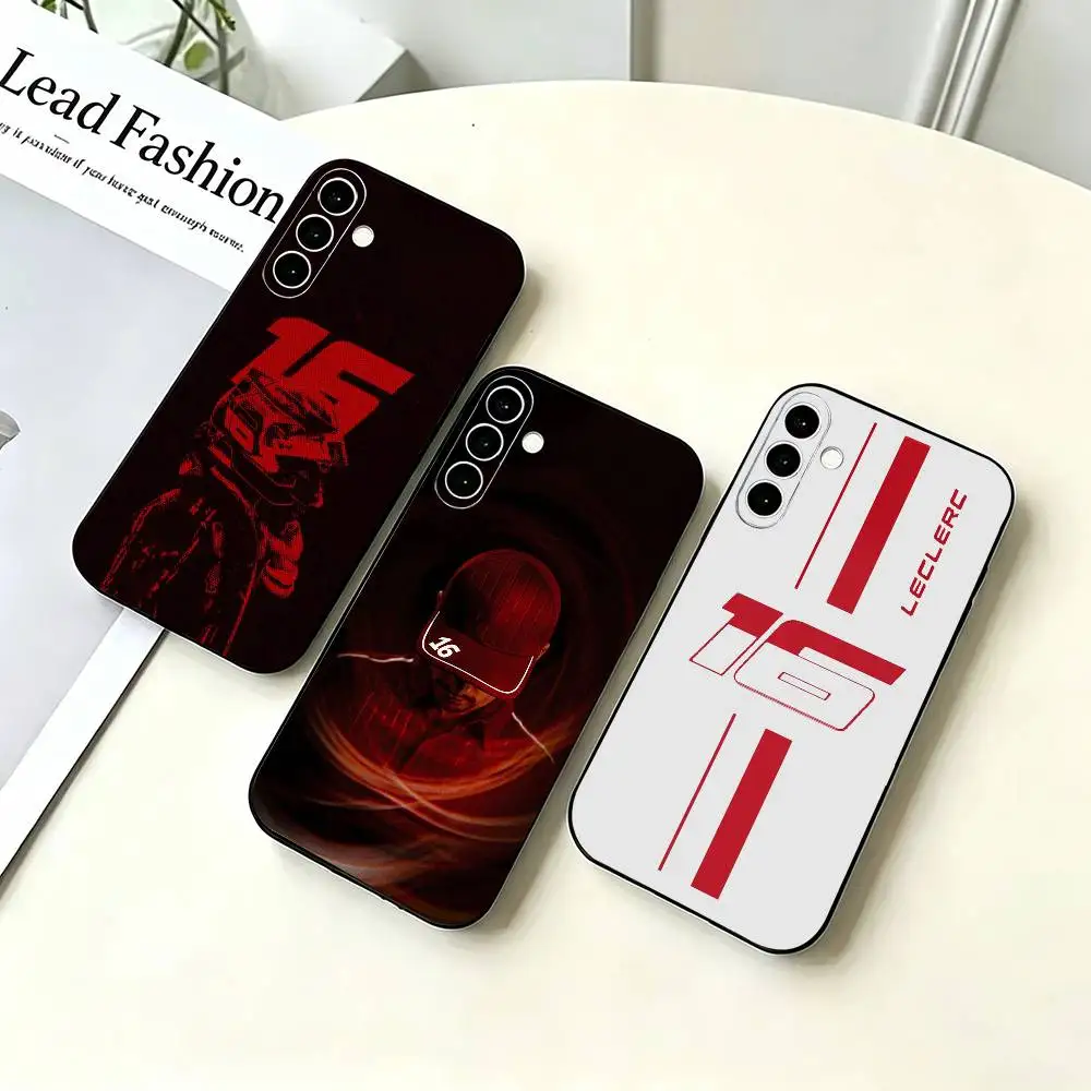 COOL C-Charles Leclerc 16  Black Soft Silicone Phone Case for Samsung A73 20,21,22,31,32,52,53,72