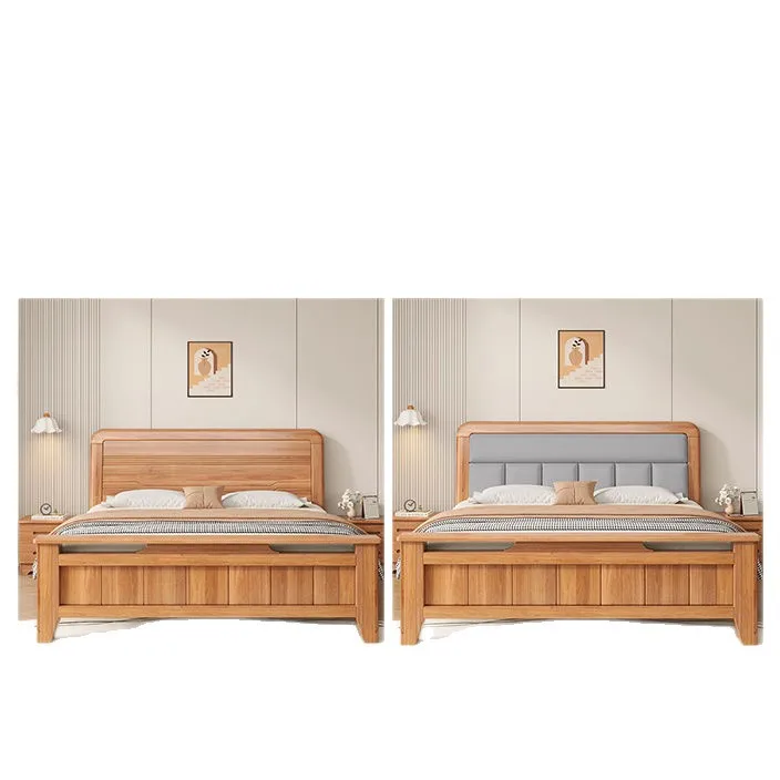 

Solid wood bed Modern Chinese 1.2 meters 1.8 meters Ogoman red walnut home bedroom Master bedroom Rental house Durable
