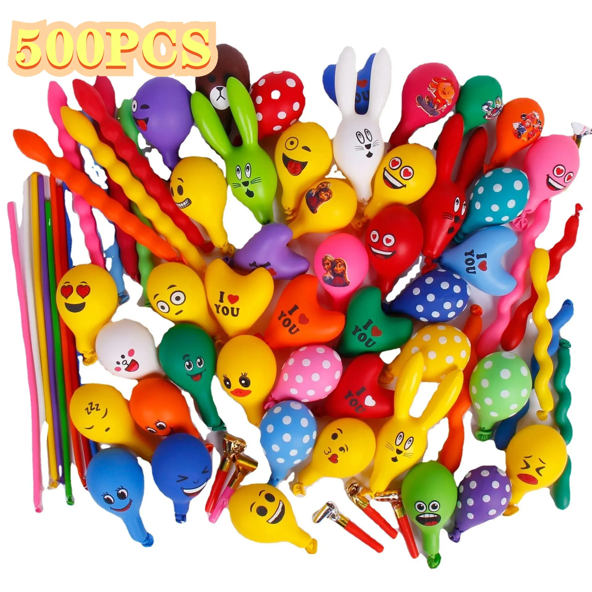 50/500pcs 3D Cartoon Balloons Special-Shape Birthday Party Decoration Helium Inflatable Balloons Animal Duck Rabbit Balloon