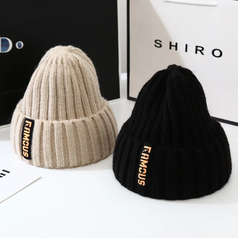 New Solid Color Winter Snow Knitted Beanies Cap Women’s Keep Warm Hat Soft Woolen Crochet Unisex Cap Beanies