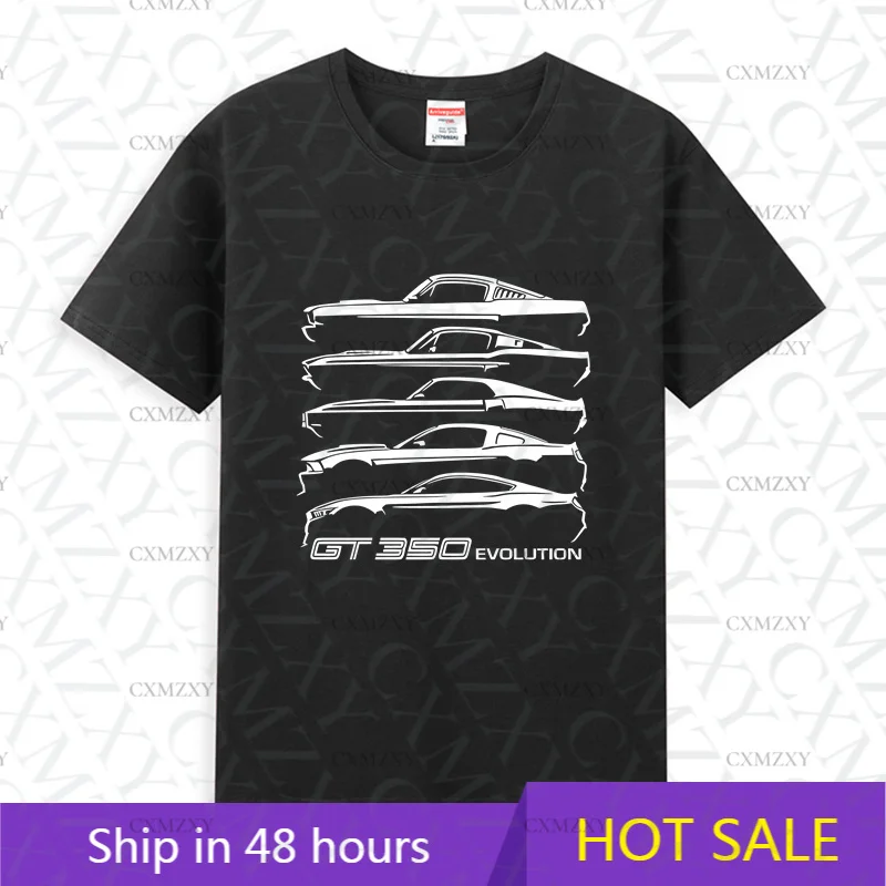 

2025 Men T Shirt Casual 1965-2020 SHELBY GT350 Mustang Evolution Classic Design T-shirt Graphic Summer 100% Cotton S-3XL Tee