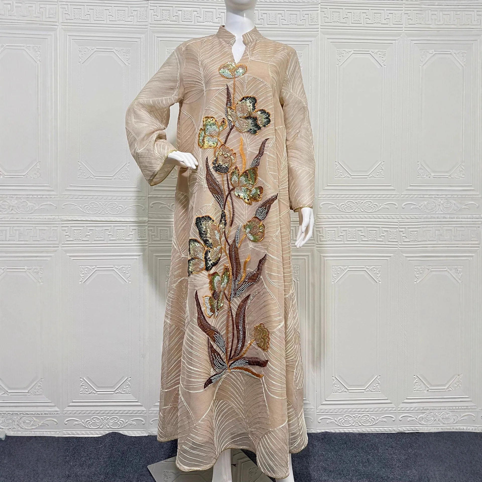 Eid femmes Robe musulmane Abaya fête Jalabiya Ramadan maille broderie robes longues Abayas robes Largos caftan Robe arabe robes
