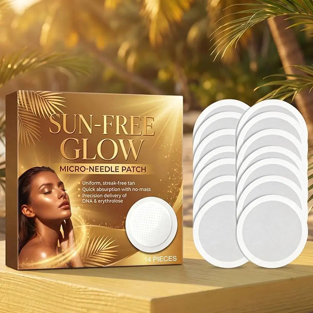14-140pcsSun-Free Glow Tanning Patches  Advanced Micro-Needle Tan Patches Quick Absorption Streak-Free Natural Bronzer Patches