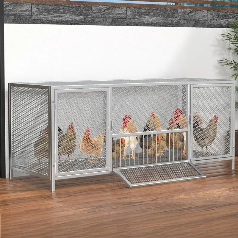 Small Square Tube Chicken Coop  Heavy-duty Wire Mesh Poultry Cage  Suitable for Outdoor Backyard Farms  Secure Rabbit Cage