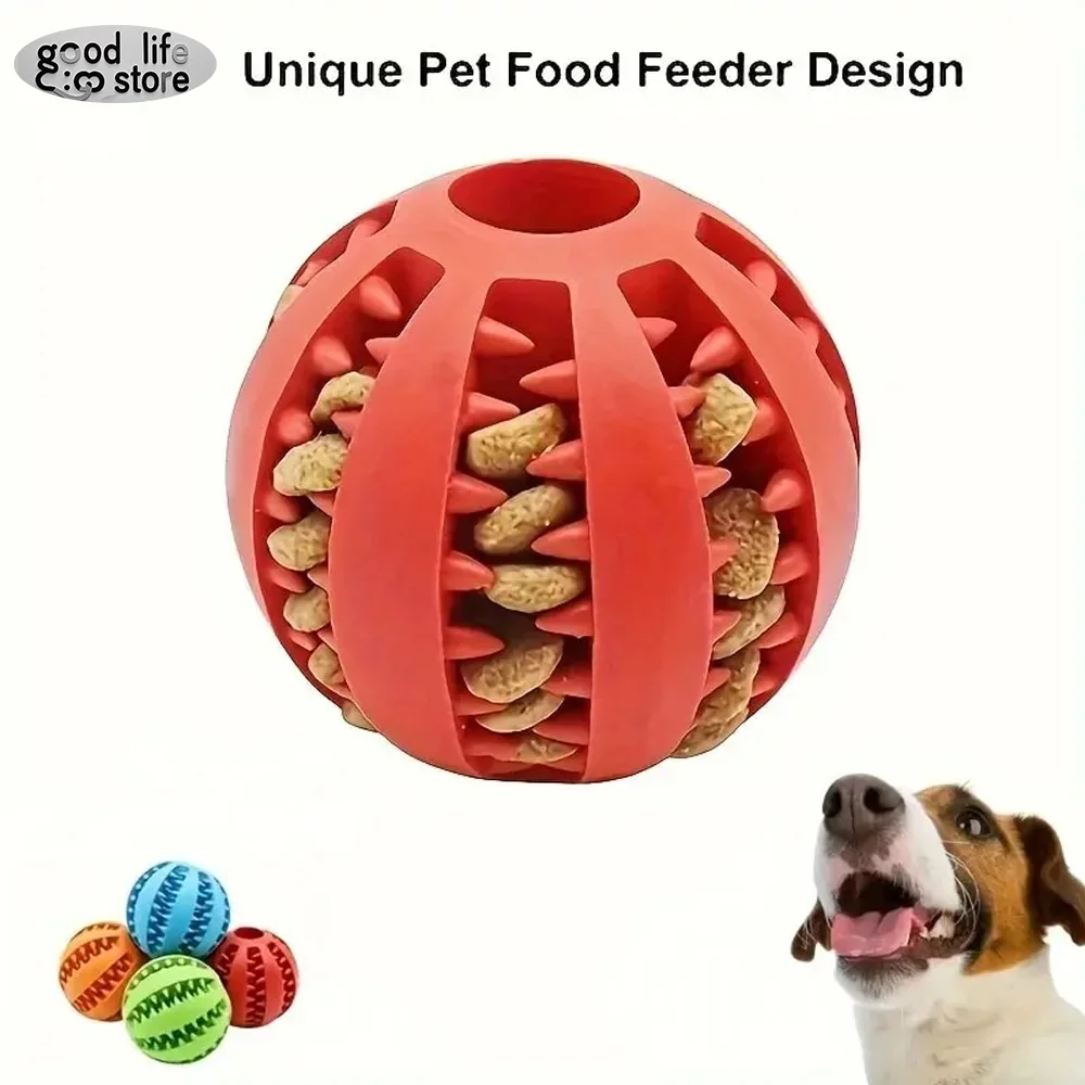 

Dog Toy Ball Interactive Elasticity Puppy Chew Toy Dog Food Ball Food Grade Silicone Thick Bite Resistant puppy Toy