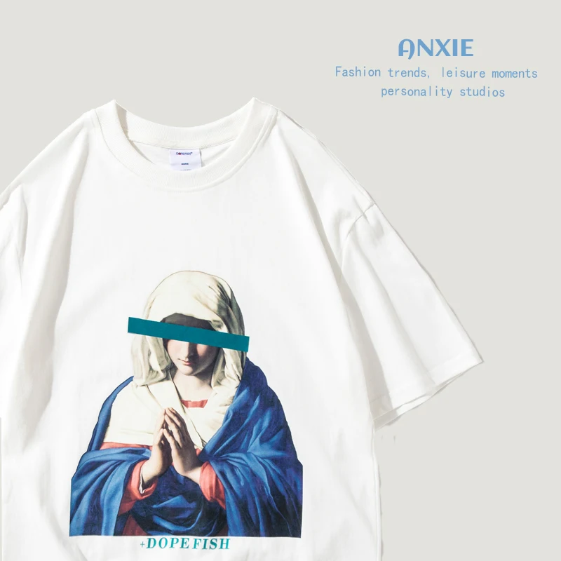 

Футболка ANXIE: летняя, свободная, с круглым вырезом, коротким рукавом, повседневная, модная, больших размеров, парная, крутая, стильная