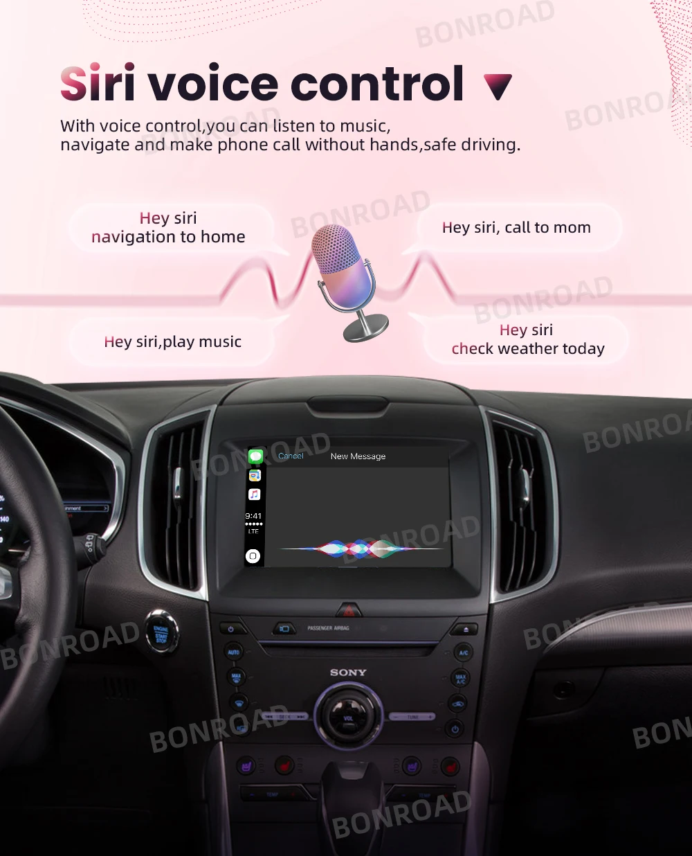 BONROAD Drahtlose CarPlay Android Auto Interface Modul Für Ford Edge Taurus F-150 Explorer Escape 2013-2016 Bluetooth Adapter – Detail 8