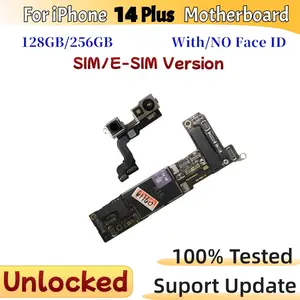 Bilashmart E SIM/SIM Version Clean iCloud Mainboard IPhone 14 Plus Motherboard Unlocked With/No Face ID Logic Board Fully Working