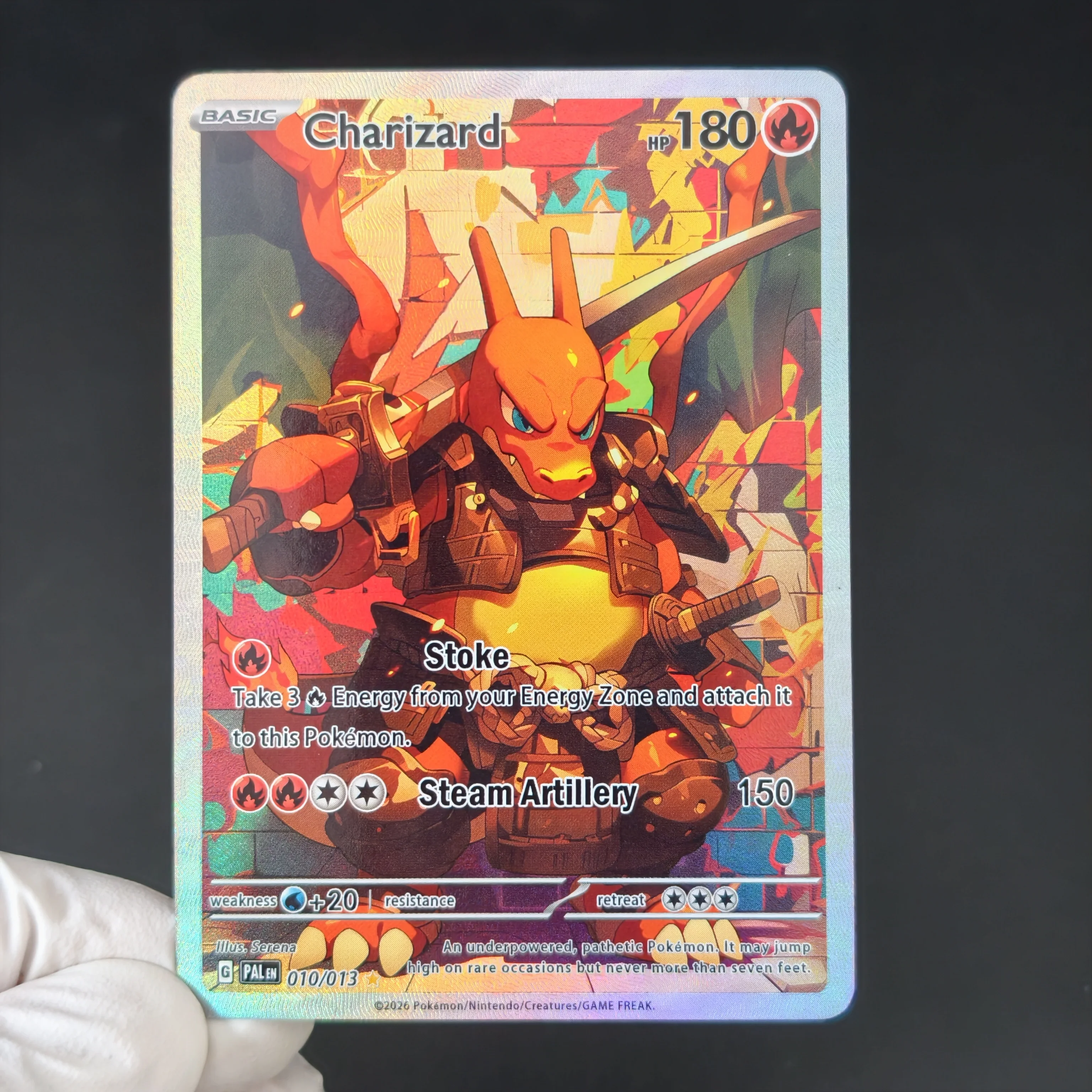 Proxy/TCG PKM Charizard Cross Dressing Card 5PCS English Charizard Graffiti Holographic Textured PKM Replica Cards