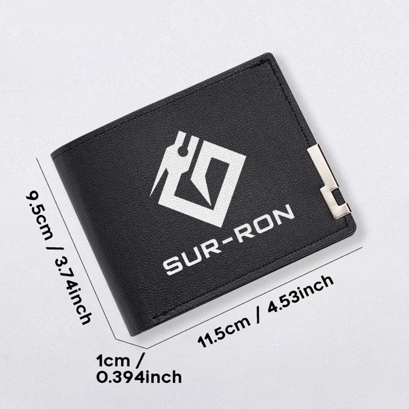 กระเป๋าสตางค์หนัง PU พรีเมียม SUR RON ดีไซน์มินิมอลสำหรับผู้ชาย น้ำหนักเบา ทนทาน สไตล์ธุรกิจ ที่ใส่บัตรขนาดกะทัดรัด