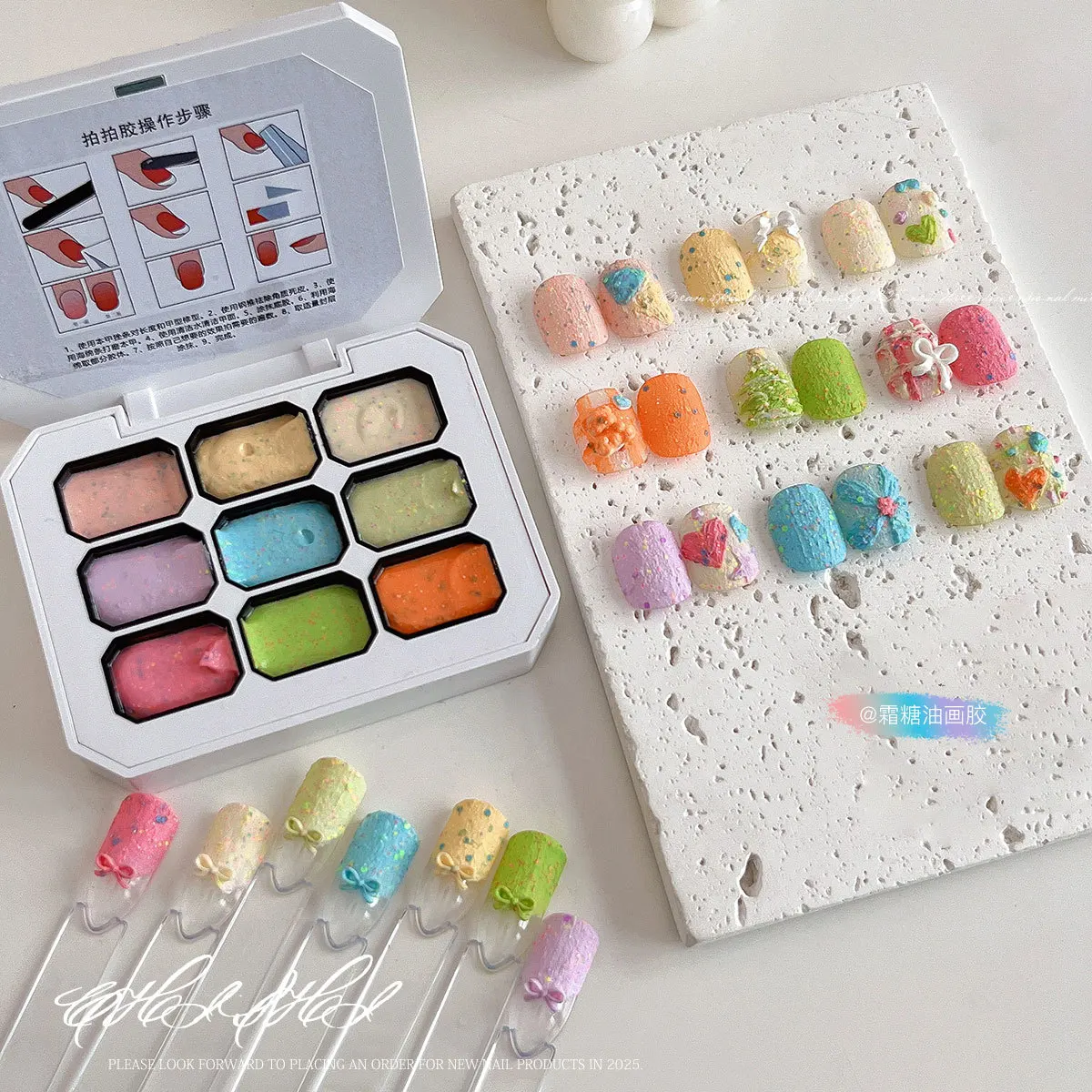 

9Colors Candy Oil Paintting Gel Nail Polish Sculpture UV LED Soak Off Gel Varnish Engraving Texture Gel Varnishes For Nail Art