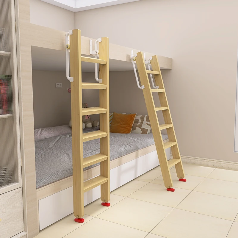 Vertical storage ladder Slide rail ladder One-word ladder Customized household stairs Climbing up and down bed Stairs Wooden lad