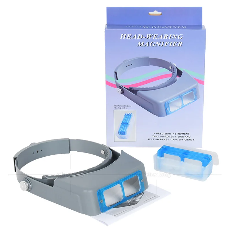 Glasses Magnifier, Maintenance Reading High Quality Headband Eyewear Magnifier Glasses with 1.5X 2X 2.5X 3.5X Four Optical Glass