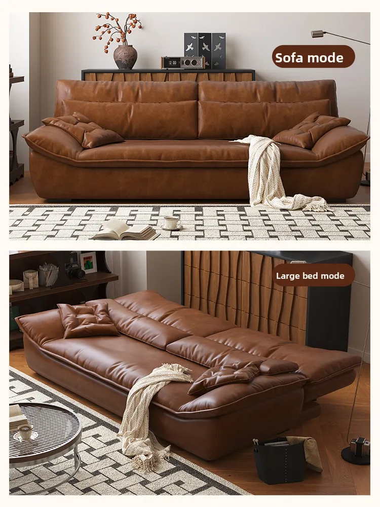 DSA  furniture sailing sofa bed retro multi-functional foldable dual-purpose small apartment living room sofa view 2