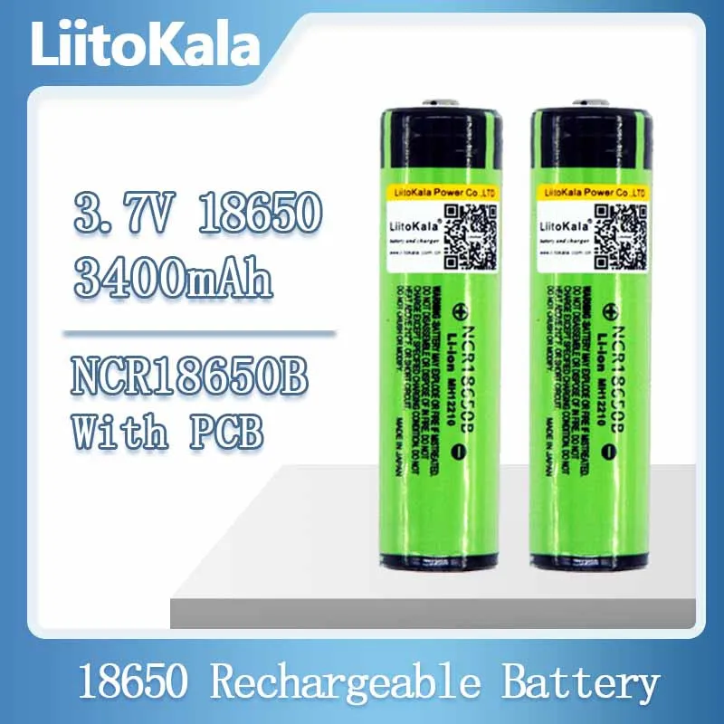 Gorący oryginalny LiitoKala 18650 3400 mah NCR18650B 3.7 v 3400 mah 18650 litowy akumulator do baterii latarki