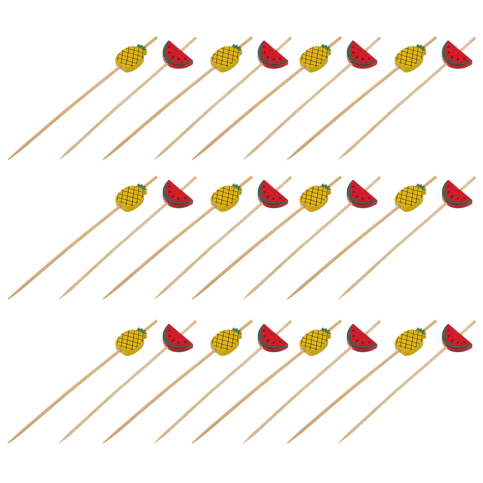 100Pcs Hawaiian Cake Picks Fine Workmanship Dessert Sticks for Tropical Party Wedding Buffet Fruit Toppers