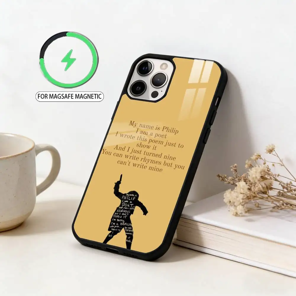 حافظة هاتف هاميلتون-موسيقية-أغاني آيفون 17,16,15,14,13,12,11 Plus,Pro Max Magnetic للشحن اللاسلكي Magsafe #6